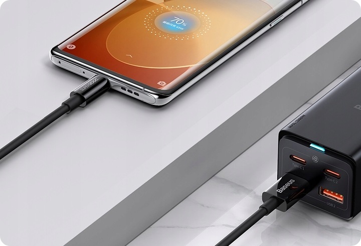 BASEUS MOCNY PRZEWÓD KABEL USB TYPE-C USB-C 65W SUPERVOOC DO OPPO REALME