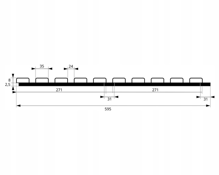 Lamele na czarnej płycie HDF - zestaw 59,5 cm x 275 cm - Czarny 914 i inne