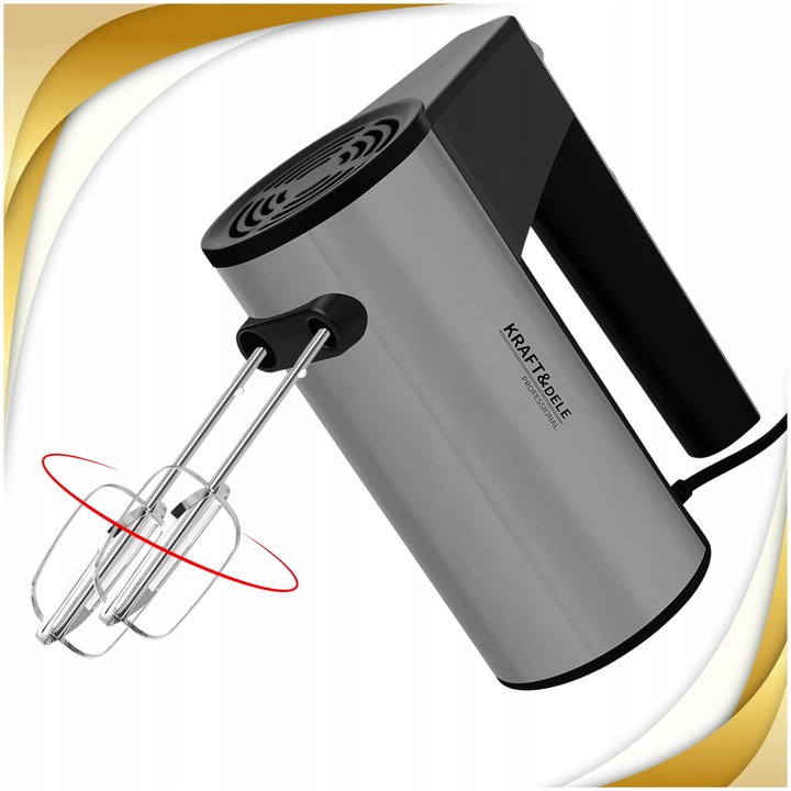 MIKSER RĘCZNY ROBOT KUCHENNY WIELOFUNKCYJNY 1000W TURBO 5 BIEGÓW