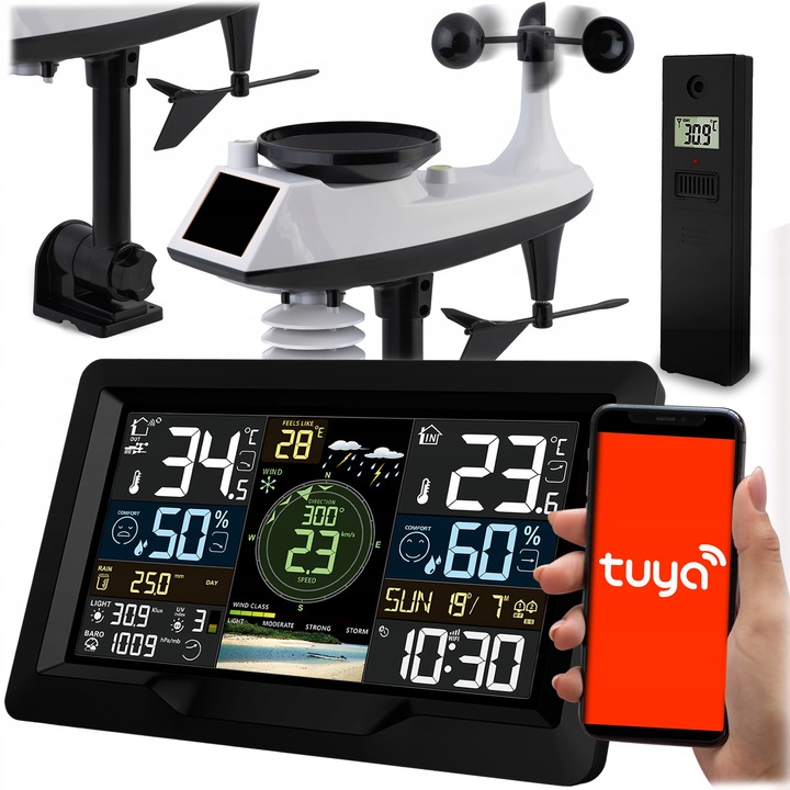 Bezprzewodowa stacja pogodowa pogody higrometr termometr budzik