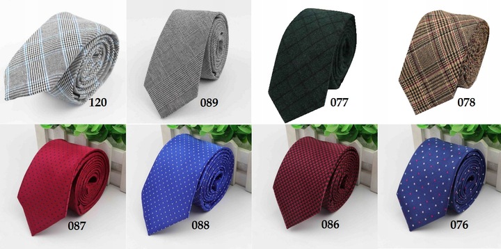 Elegancki KRAWAT męski wąski gładki BRĄZOWY