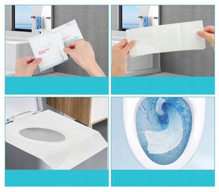 JEDNORAZOWE NAKŁADKI NA DESKĘ SEDESOWĄ SEDES TOALETOWE WC PODKŁADKI 60