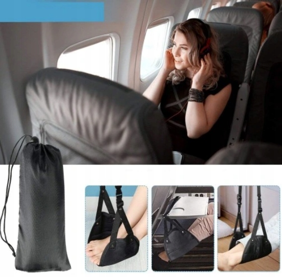 PODNÓŻEK PODRÓŻNY DO SAMOLOTU PRZENOŚNY SKŁADANY WISZĄCY MINI HAMAK NA NOGI
