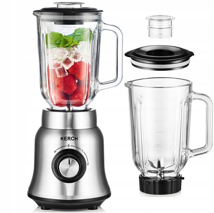 BLENDER KIELICHOWY SZKLANY DO KOKTAJLI SMOOTHIE KERCH ROTO 1700W