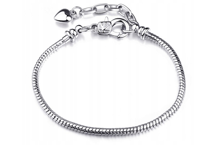 SREBRNA BRANSOLETKA DAMSKA MODUŁOWA DO CHARMS 925 ZESTAW DO ROBIENIA