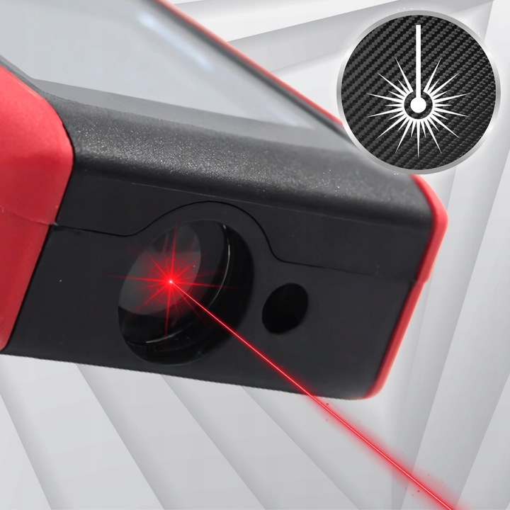 DALMIERZ LASEROWY 50M KĄTOMIERZ CYFROWY MIERNIK POZIOMICA LASEROWA LED