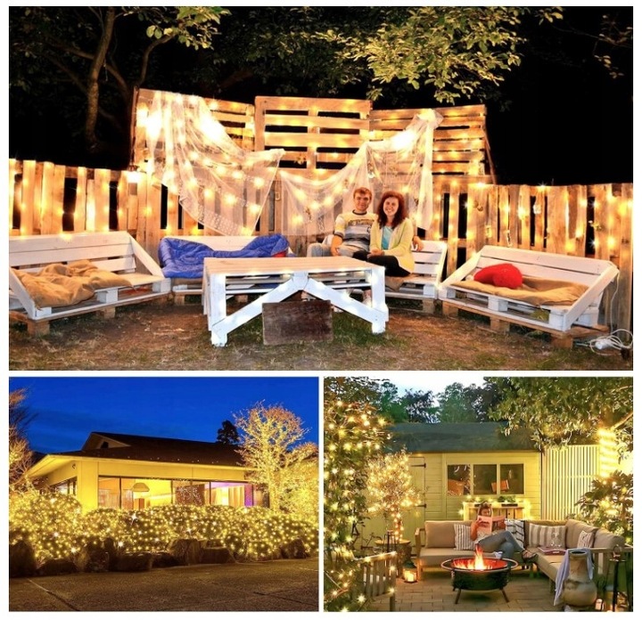 Zewnętrzne lampki choinkowe 1000 LED 100m, IP67 do dekoracji świątecznych