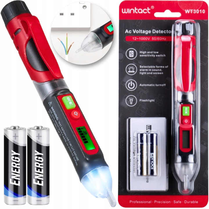 PRÓBNIK NAPIĘCIA TESTER GNIAZDEK ELEKTRYCZNYCH AC BEZDOTYKOWAY