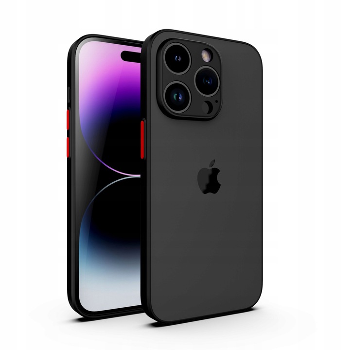 ETUI DO IPHONE 15 PRO MATOWE CASE OCHRONA APARATU WZMACNIANE | CZARNE
