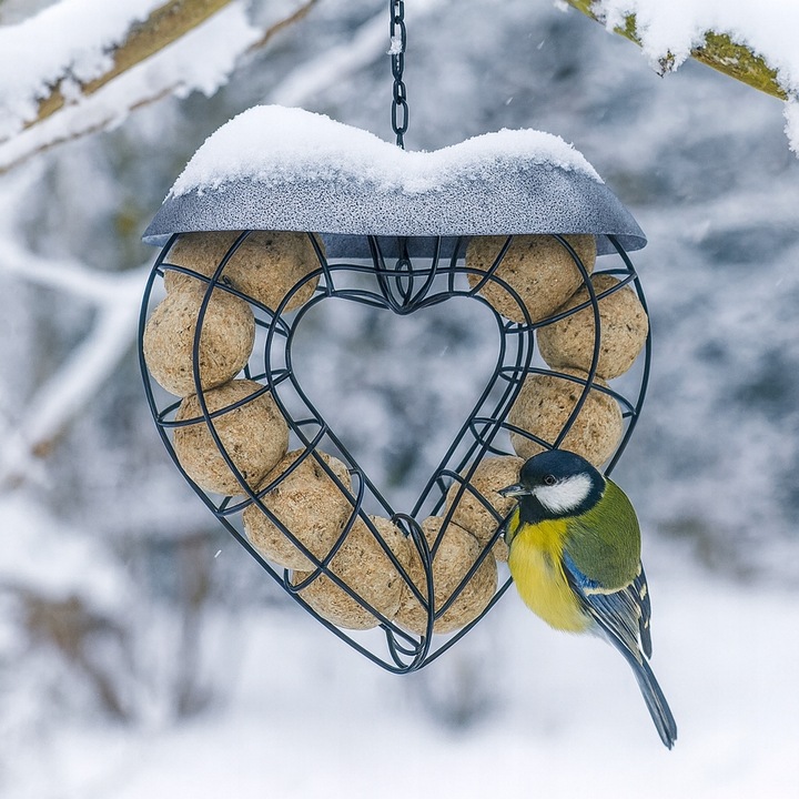 KARMNIK DLA PTAKÓW NA KULE TŁUSZCZOWE KARMĘ POKARM METALOWY WISZĄCY