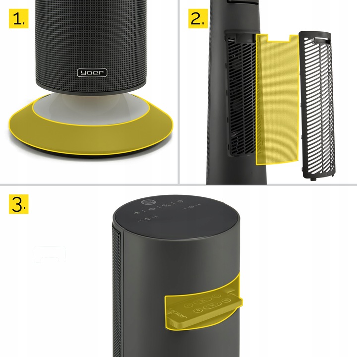 Termowentylator Farelka Cichy Yoer 2500 W + Timer +4 Tryby