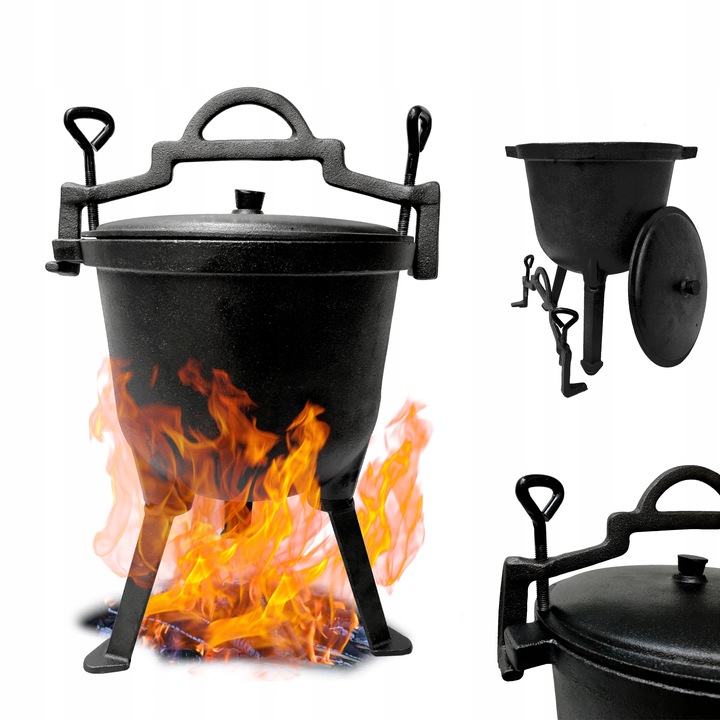 Kociołek myśliwski żeliwny 11L garnek ognisko grill
