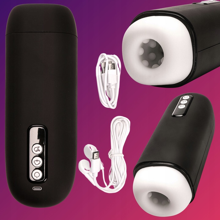 MASTURBATOR MĘSKI automatyczny USTA PUPA POCHWA ssący elektryczny 8 funkcji