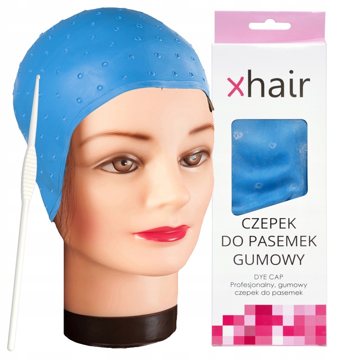 Fryzjerski czepek GUMOWY do robienia pasemek balejażu beleyage Z SZYDEŁKIEM