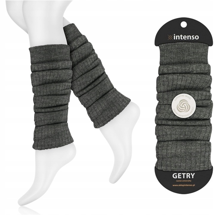 GETRY WEŁNIANE DAMSKIE INTENSO LEGWARMERS OCIEPLACZE NA ŁYDKI r. UNI