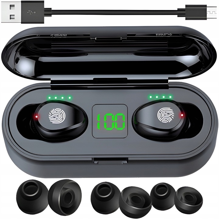 SŁUCHAWKI BEZPRZEWODOWE BLUETOOTH 5.3 3 GEN MODEL 2024 MIKROFON + POWERBANK