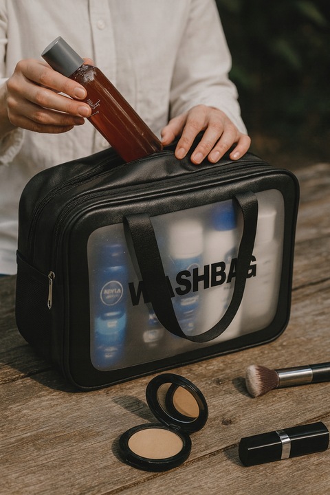 Podwójna Kosmetyczka Podróżna Organizer Podróżny Damska Męska Duża Pojemna