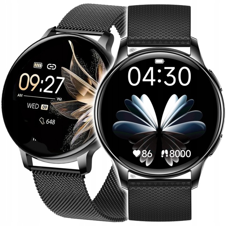 SMARTWATCH ZEGAREK DAMSKI MENU PL 300mAh AMOLED 2 PASKI BT 5.2 ROZMOWY SMS