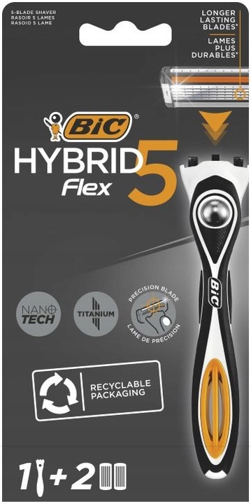 BIC HYBRID 5 FLEX MASZYNKA DO GOLENIA DLA MĘŻCZYZN MASZYNKA 1 + 6 WKŁADÓW