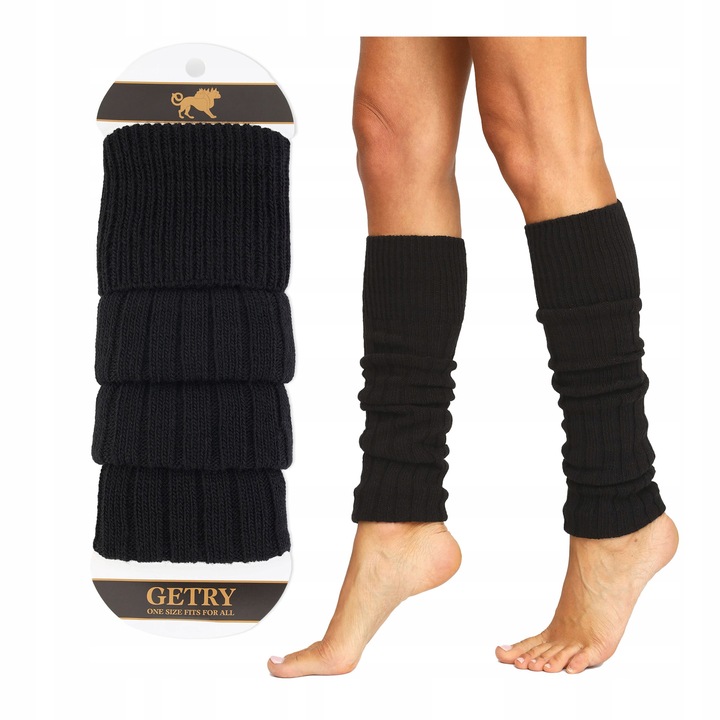 Ocieplacze na Nogi Getry Damskie na Łydki Ciepłe Czarny Cerber ONE