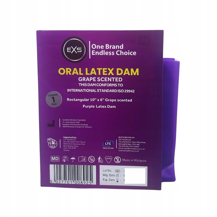 Cienka Chusteczka EXS Koferdamy 4 Smaki Lateksowa Do Seksu Oralnego Owocowe