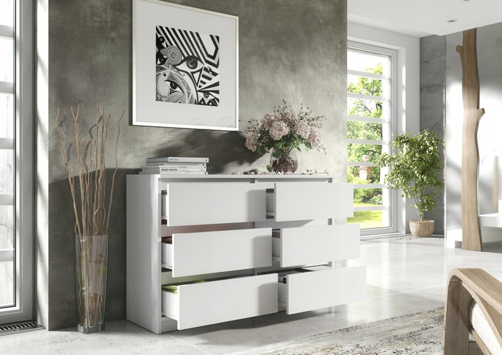 KOMODA 6 SZUFLAD 100CM BIAŁA