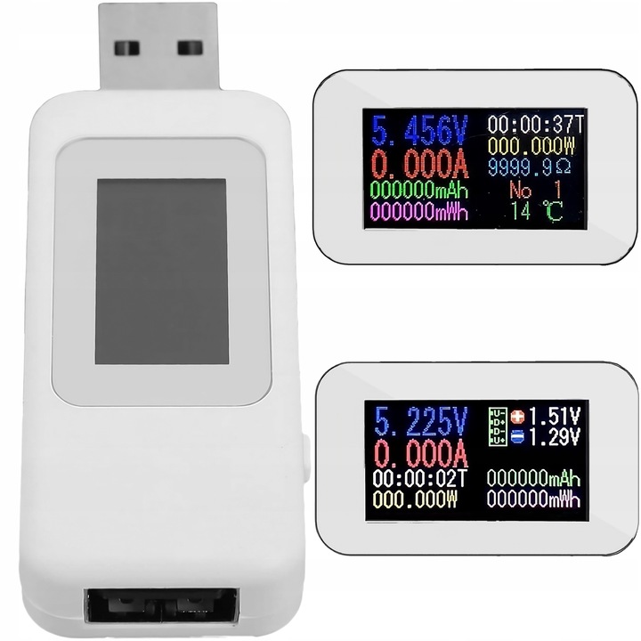 WOLTOMIERZ CYFROWY USB MIERNIK TESTER NAPIĘCIA AMPEROMIERZ WATOMIERZ LCD