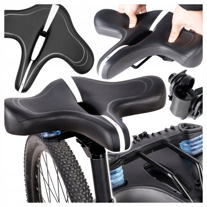 Siodełko Rowerowe Wygodne Amortyzowane Szerokie Ergonomiczne Miękka Pianka