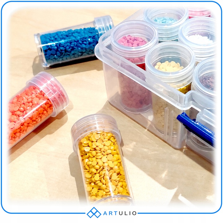 Zestaw 24 pojemników do diamond painting akcesoria haft diamentowy mozaika
