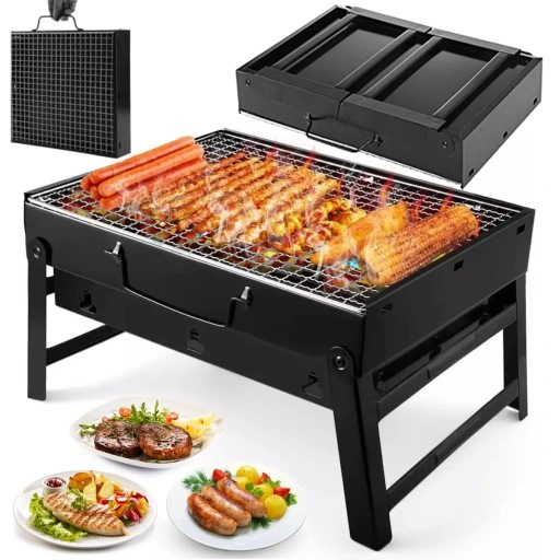 GRILL TURYSTYCZNY PRZENOŚNY WĘGLOWY SKŁADANY BBQ KEMPINGOWY WALIZKA