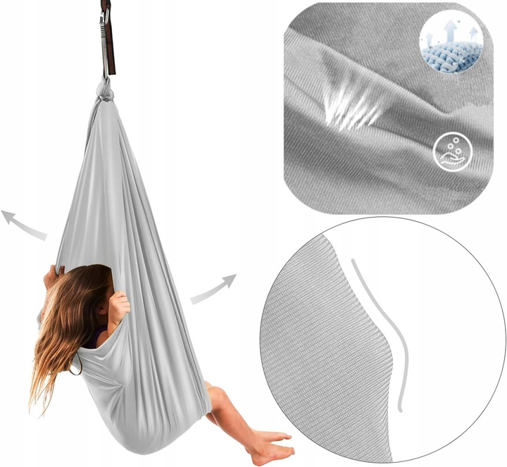 HAMAK - CHUSTA AKROBATYCZNA DLA DZIECI ,1.5*2.8M HUŚTAWKA SENSORYCZNA HAMAK