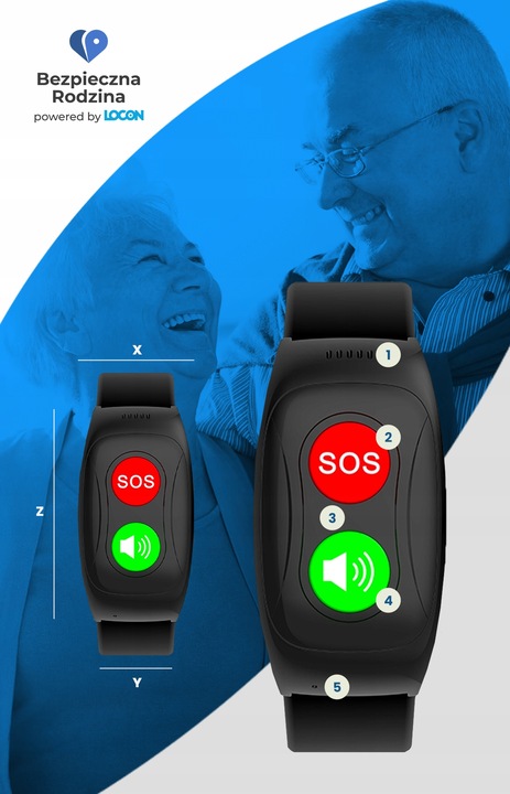 OPASKA DLA SENIORA Z MONITORINGIEM ZDROWIA NA PREZENT SOS GPS 1M