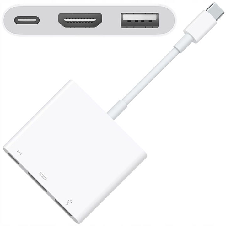 PRZEJŚCIÓWKA ADAPTER KABEL USB-C HDMI HUB 3W1 USB TYP C USB FULL HD MHL 4K