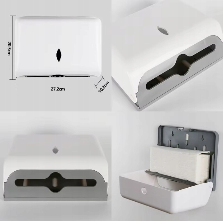 POJEMNIK DOZOWNIK PODAJNIK RĘCZNIKI PAPIEROWE ZZ BIAŁY NAŚCIENNY