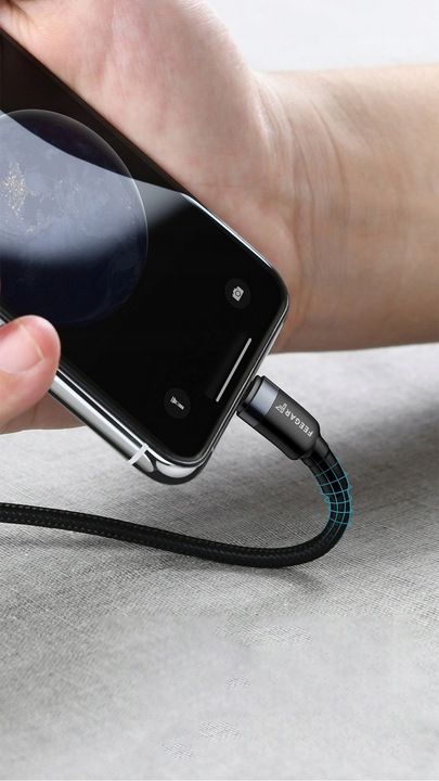 Feegar Kabel USB Lightning do iPhone iPad nylonowy Szybkie Ładowanie