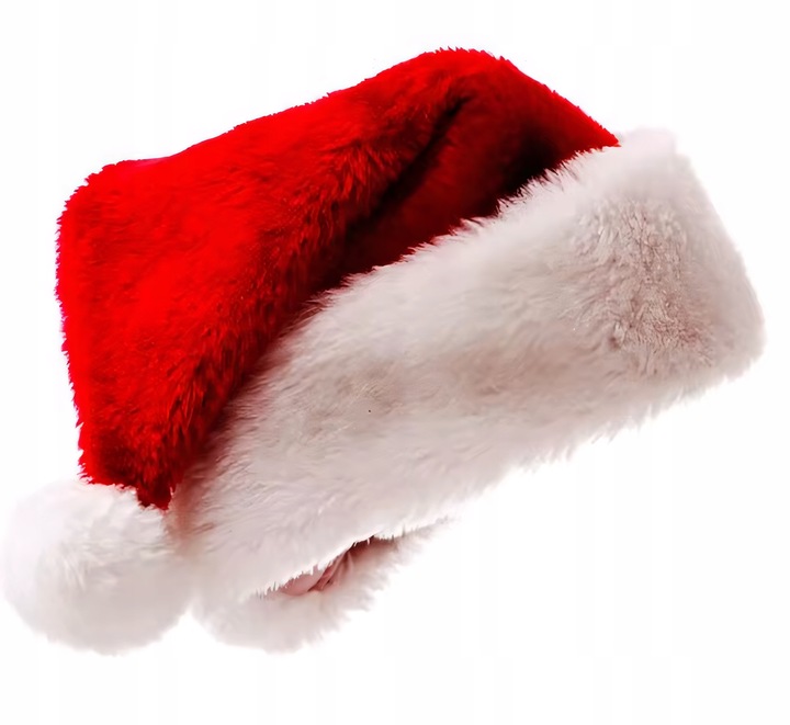 2X CZAPKA ŚWIĘTEGO MIKOŁAJA Z POMPONEM PLUSZ KOSTIUM ŚWIĄTECZNY STRÓJ