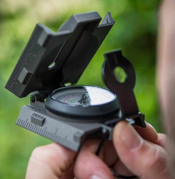 Busola kompas turystyczny wojskowy Helikon Ranger MK2 szary