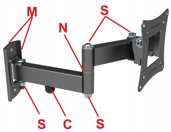 EXTRA MOCNY OBROTOWY UCHWYT DO MONITORA lub TELEWIZORA 10-32 cal Wieszak TV