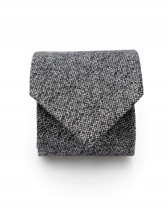 Krawat męski - szary melanż D304