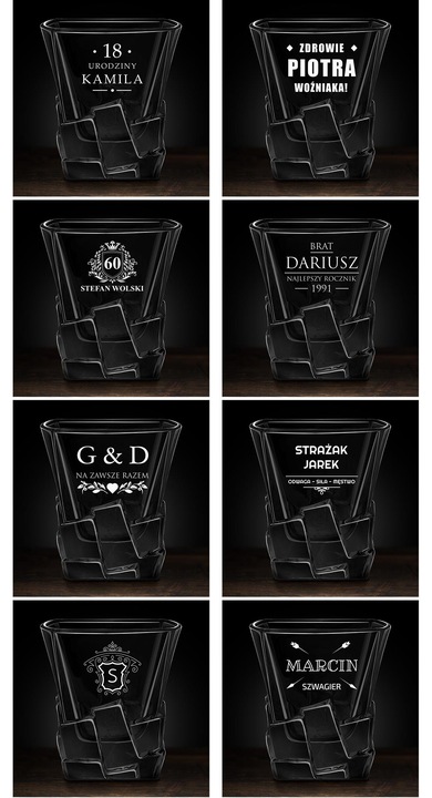 Szklanka do Whisky z Grawerem 250ml Prezent dla Faceta Chłopaka na Urodziny