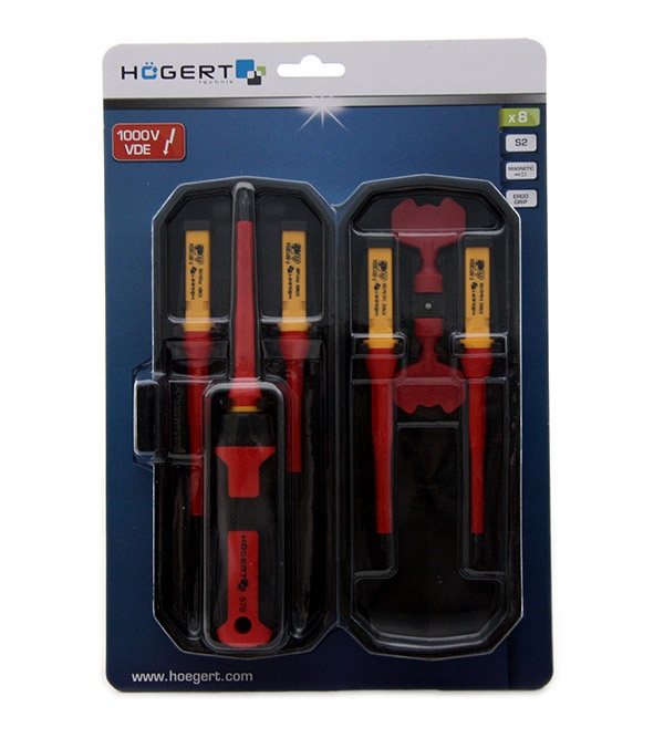 HOGERT WKRĘTAKI ŚRUBOKRĘTY DLA ELEKTRYKÓW 1000V 8e