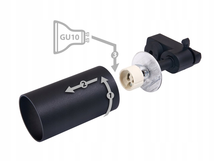 Oświetlenie Szynowe Szyna 1m 4x Reflektor LED GU10 Zestaw