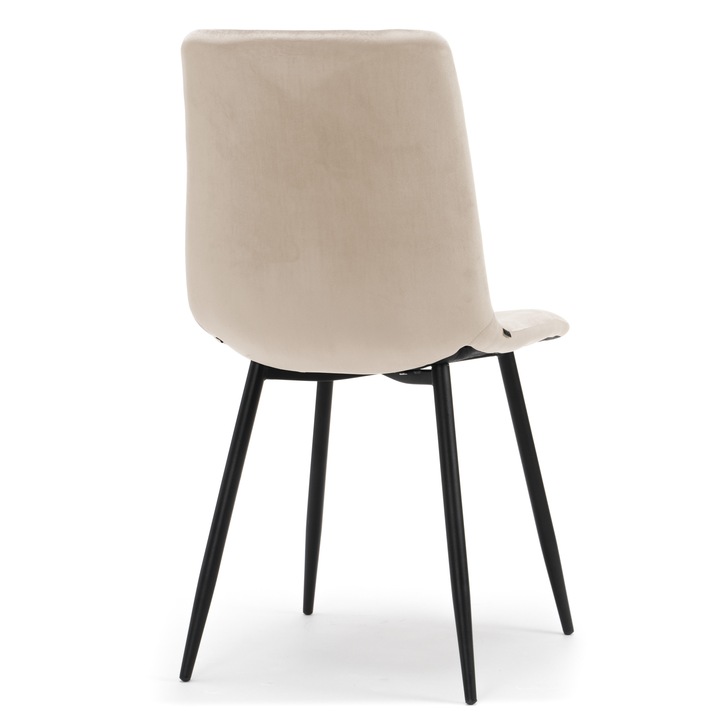 KRZESŁO TAPICEROWANE PIKOWANE WELUROWE DO SALONU JADALNI BEŻOWE PARMA