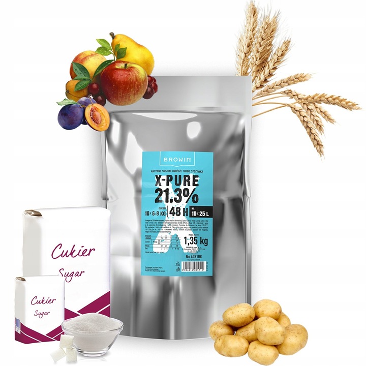 DROŻDŻE GORZELNICZE Turbo X PURE MEGAPACK 48h 21,3% 1.35 kg MEGA PACK