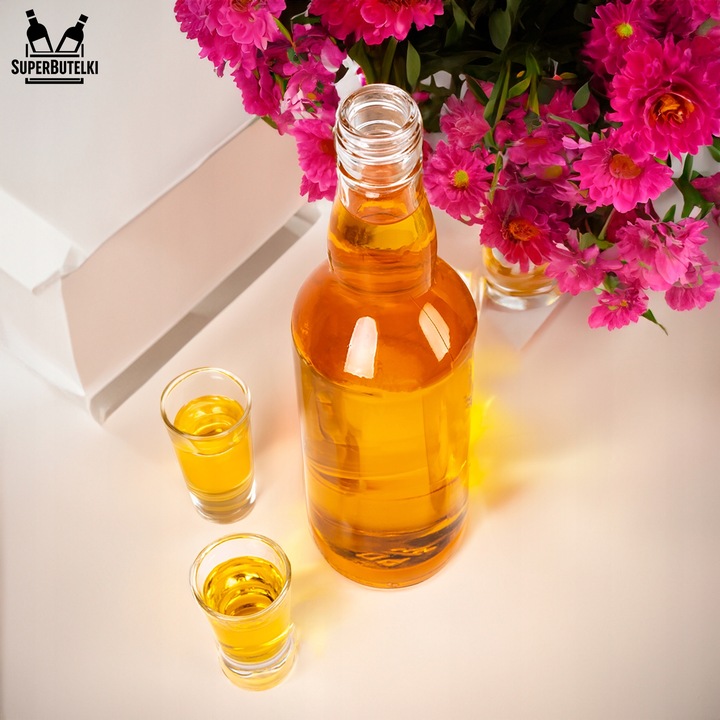 50 szt BUTELKI SZKLANE MONOPOLOWE 500 ml z ZAKRĘTKĄ na BIMBER WÓDKĘ ALKOHOL