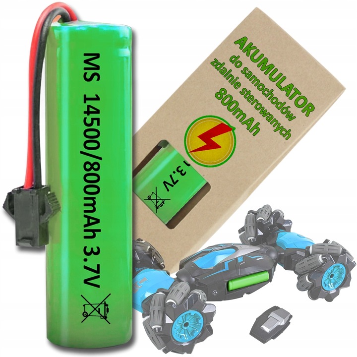 BATERIA AKUMULATOR LI-ON 3,7V 800MAH Z WTYCZKĄ SM-2P USB DO SAMOCHODÓW