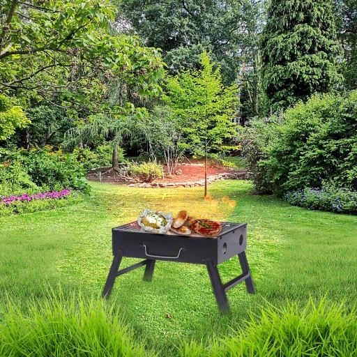 GRILL TURYSTYCZNY PRZENOŚNY SKŁADANY WĘGLOWY KEMPINGOWY METALOWY WALIZKA