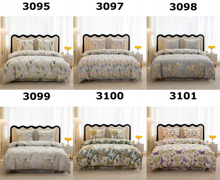 Pościel 160x200 + 2 Poszewki Komplet 3- Częściowy Kwiaty 3D Wiele Wzorów