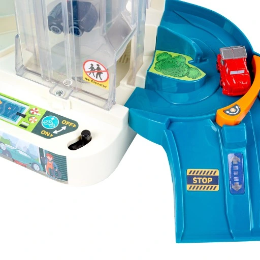 PARKING GARAŻ SAMOCHODOWY Z WINDĄ ZE ŚWIATŁEM I DŹWIĘKIEM AUTA ZAKRĘCONY