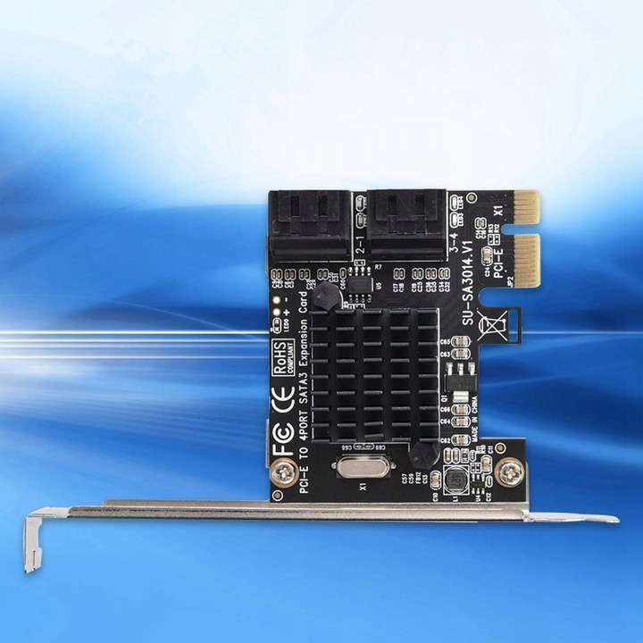 ADAPTER KARTA PRZEJŚCIÓWKA PCI PCI-E EXPRESS 1X NA 4X SATA 3 WEWNĘTRZNE